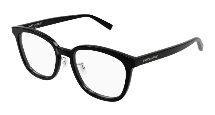 SAINT LAURENT Unisex SL 917/F 001 Montature da vista Acetato Nero Trasparente Rotonda