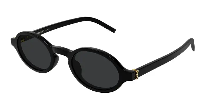 SAINT LAURENT Unisex SL M161 001 Occhiali da sole Acetato Nero Nero Rotonda
