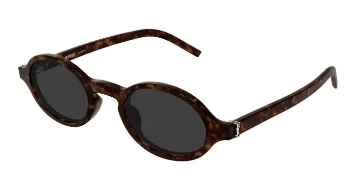 SAINT LAURENT Unisex SL M161 002 Occhiali da sole Acetato Havana Grigio Rotonda