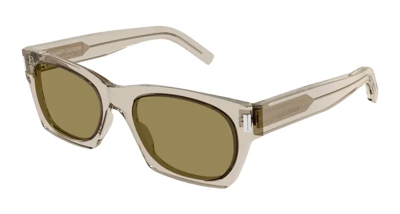 SAINT LAURENT Unisex SL 402 018 Occhiali da sole Acetato Beige Marrone Squadrata