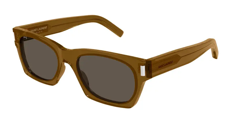 SAINT LAURENT Unisex SL 402 022 Occhiali da sole Acetato Marrone Marrone Squadrata