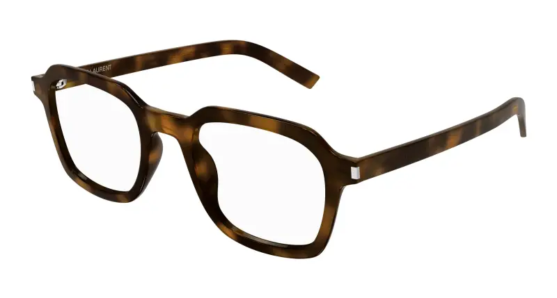 SAINT LAURENT Unisex SL 715 SLIM OPT 003 Montature da vista Acetato Havana Trasparente Squadrata