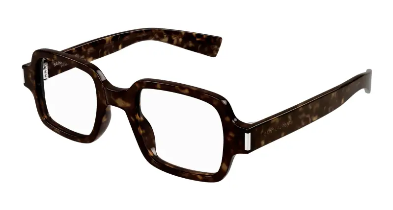 SAINT LAURENT Unisex SL 720 OPT 002 Montature da vista Acetato Havana Trasparente Squadrata