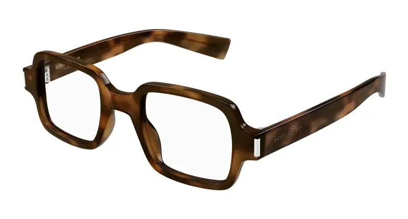 SAINT LAURENT Unisex SL 720 OPT 003 Montature da vista Acetato Havana Trasparente Squadrata