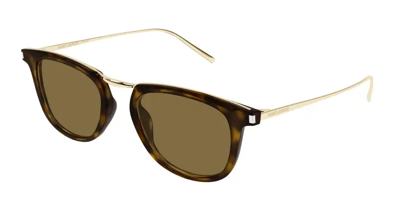 SAINT LAURENT Unisex SL 753 006 Occhiali da sole Acetato Havana Marrone Rotonda