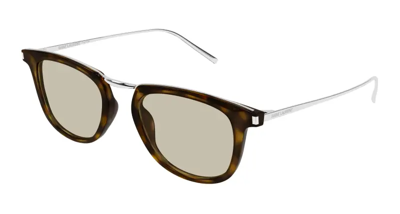 SAINT LAURENT Unisex SL 753 007 Occhiali da sole Acetato Havana Marrone Rotonda