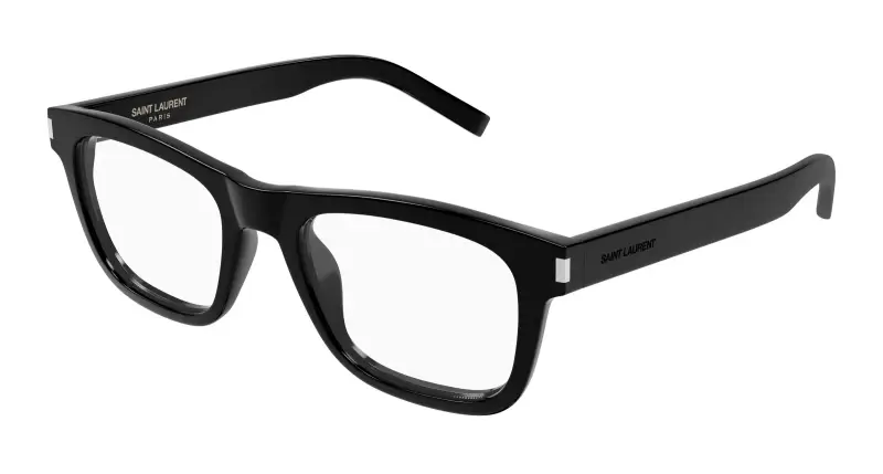 SAINT LAURENT Unisex SL 819 OPT 004 Montature da vista Acetato Nero Trasparente Squadrata
