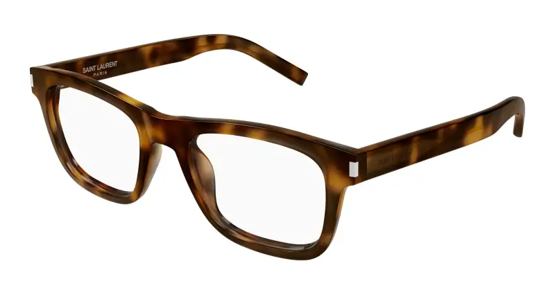 SAINT LAURENT Unisex SL 819 OPT 006 Montature da vista Acetato Havana Trasparente Squadrata