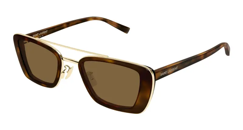 SAINT LAURENT Unisex SL 825 002 Occhiali da sole Acetato Havana Marrone Squadrata