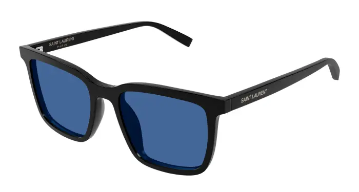 Uomo SAINT LAURENT SL 500 007 Occhiali da sole Acetato Nero Blu Squadrata