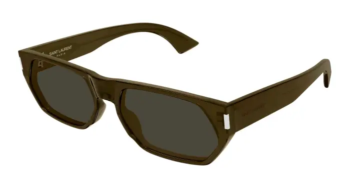 Uomo SAINT LAURENT SL 898 004 Occhiali da sole Acetato Marrone Grigio Squadrata