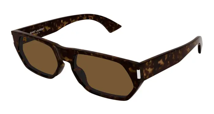 Uomo SAINT LAURENT SL 898 006 Occhiali da sole Acetato Havana Marrone Squadrata