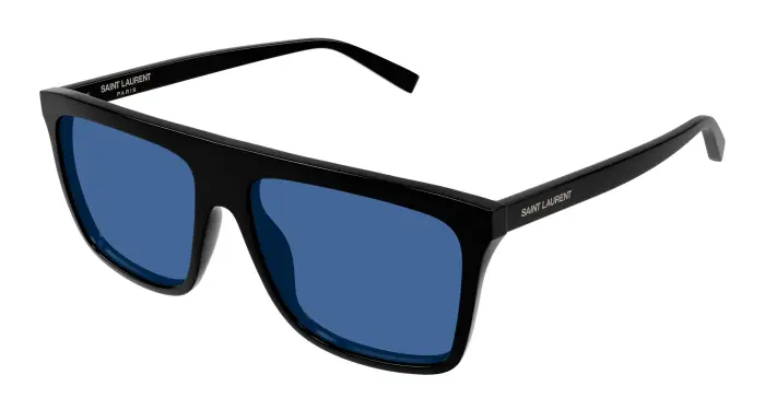 Uomo SAINT LAURENT SL 904 002 Occhiali da sole Acetato Nero Blu Squadrata
