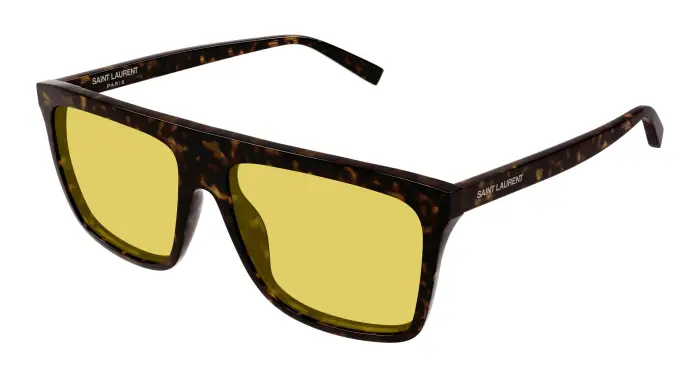 Uomo SAINT LAURENT SL 904 003 Occhiali da sole Acetato Havana Giallo Squadrata