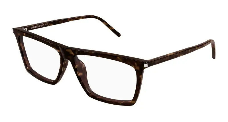 SAINT LAURENT Uomo SL 803 006 Montature da vista Acetato Havana Trasparente Squadrata