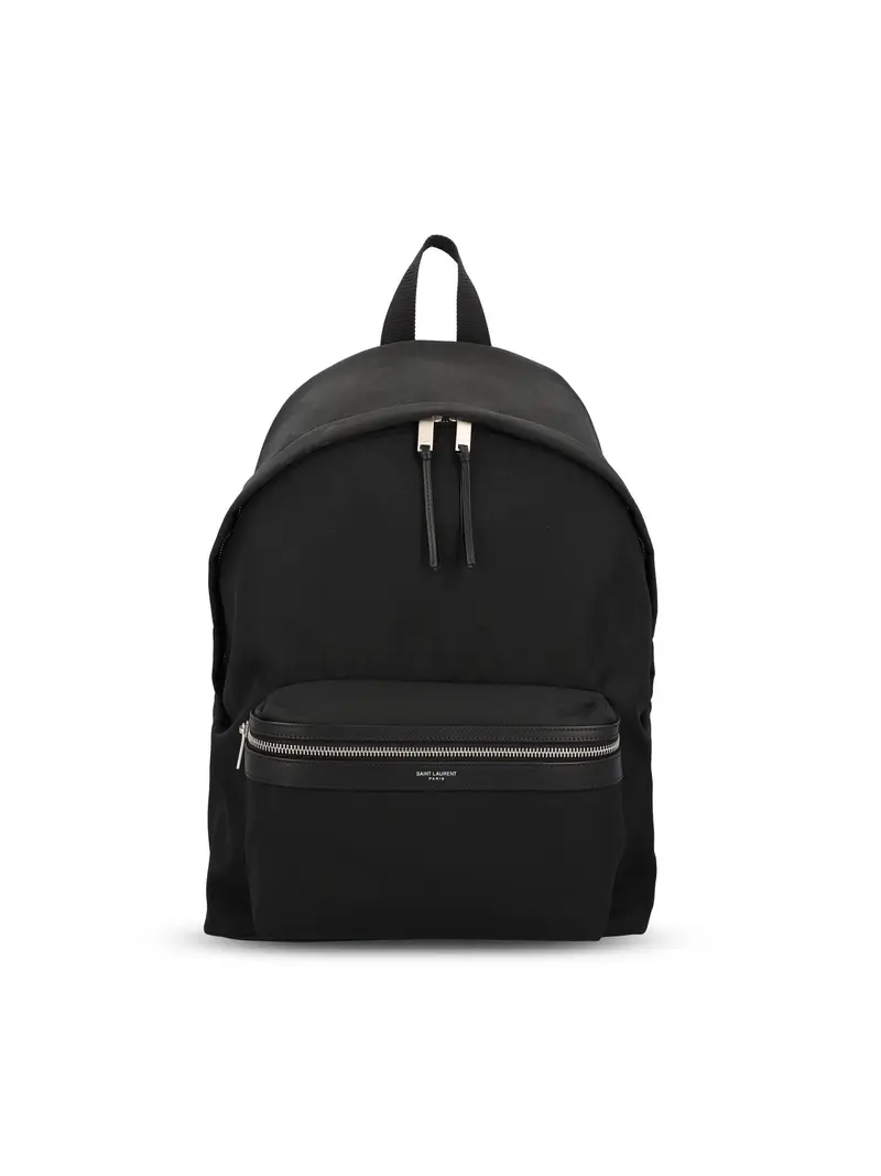 SAINT LAURENT Zaino City In Tela NERO
