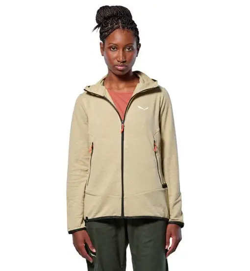 Salewa Agner Hemp 2 Hooded W - felpa in pile - donna Light Brown