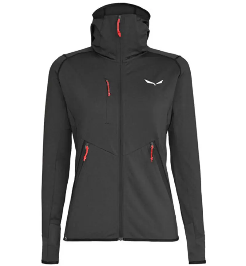 Salewa Agner Hybrid PL/DST - felpa in pile con cappuccio - donna Black