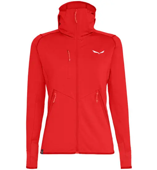 Salewa Agner Hybrid PL/DST - felpa in pile con cappuccio - donna Red