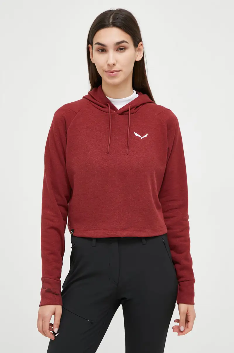 Salewa felpa da sport Lavaredo Hemp con cappuccio Granata