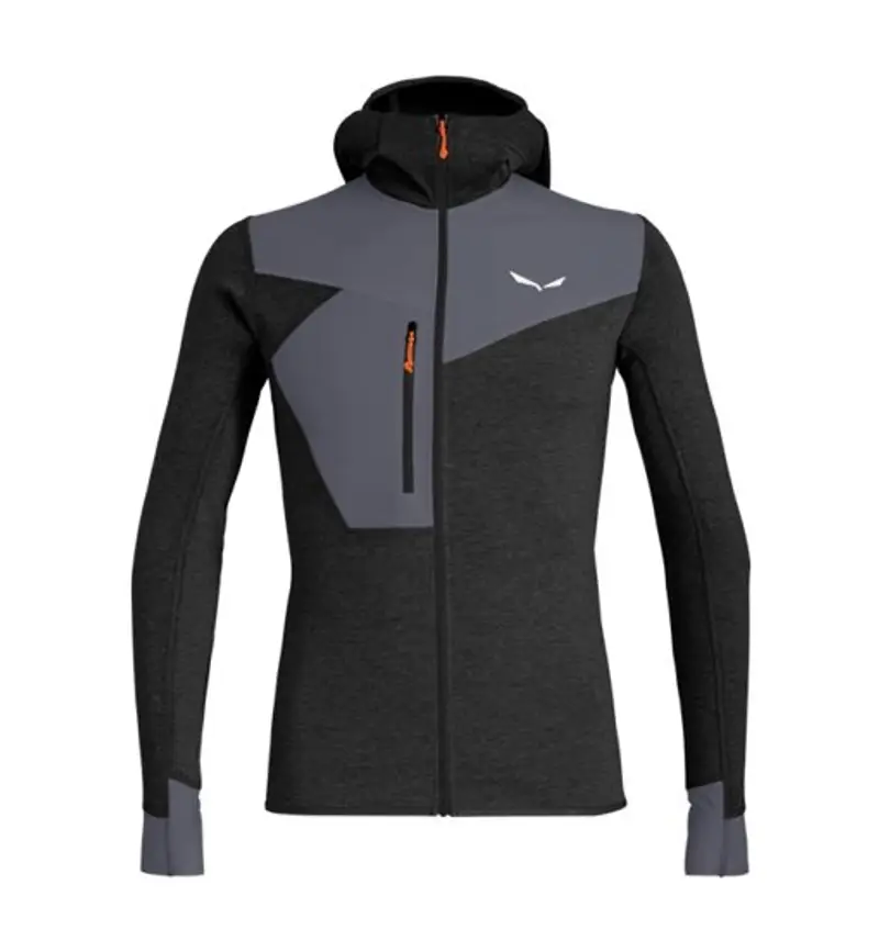 Salewa Puez 2 Dry M L/S Hood Full Zip - felpa in pile con cappuccio - uomo Black
