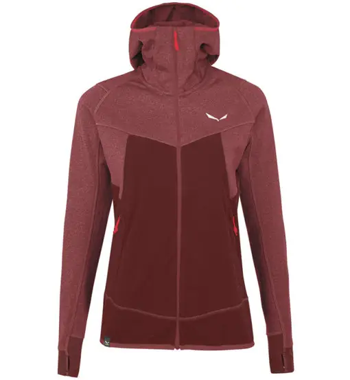 Salewa Puez Hybrid W - felpa in pile con cappuccio - donna Red