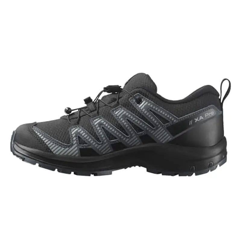 Salomon Xa Pro V8 Waterproof, Scarpe da Trekking Unisex - Bambini e ragazzi, Black Turbulence Quarry, 38 EU