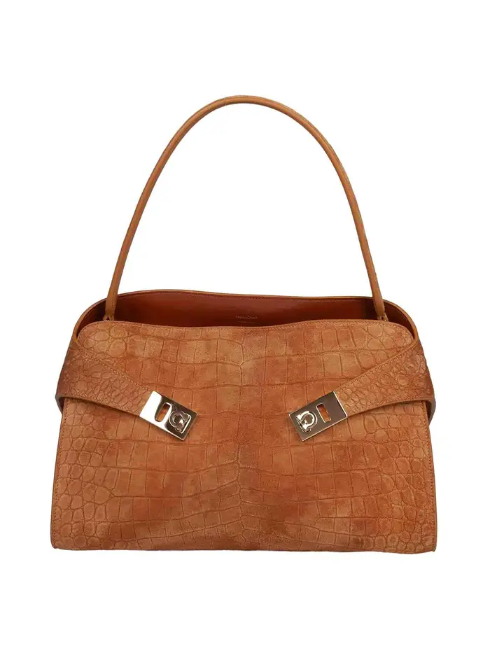 Salvatore Ferragamo Borsa a spalla hug soft Beige