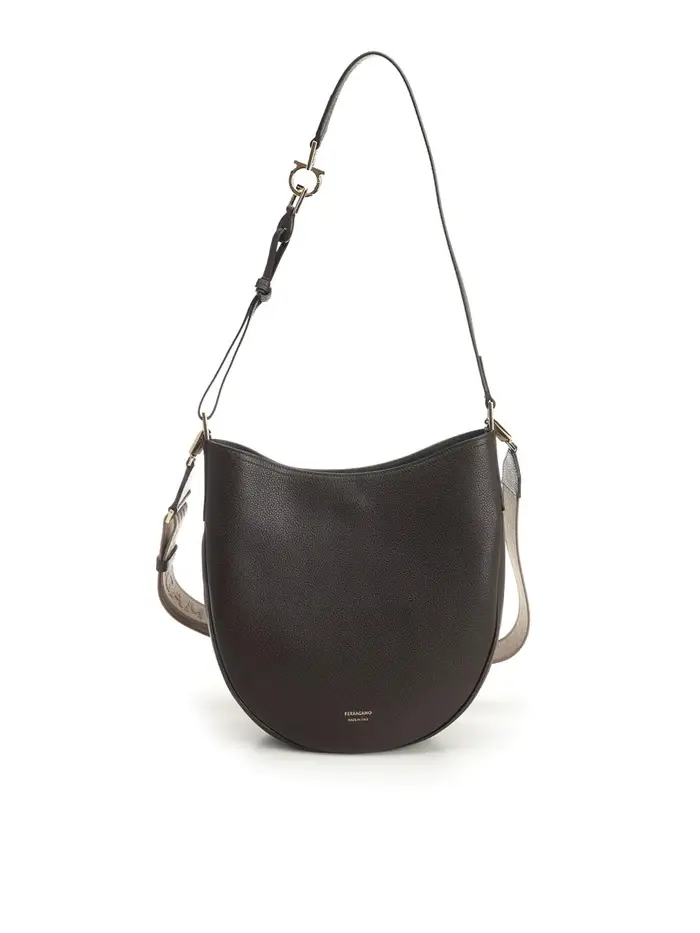 Salvatore Ferragamo Borsa Hobo Nord-Sud Marrone