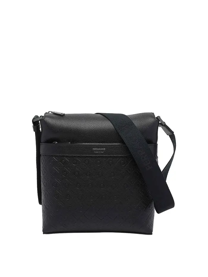 Salvatore Ferragamo Borsa messenger con monogramma Ferragamo Nero