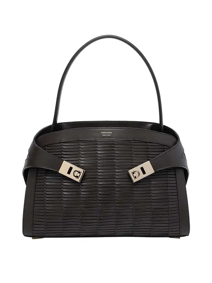 Salvatore Ferragamo Borsa piccola Hug nera Marrone