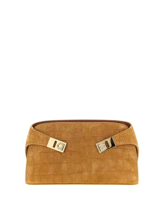 Salvatore Ferragamo Mini borsa a tracolla Hug Marrone