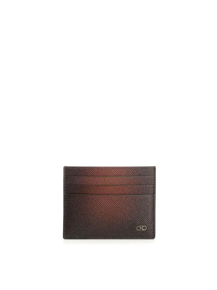 Salvatore Ferragamo Porta carte di credito Gancini Marrone