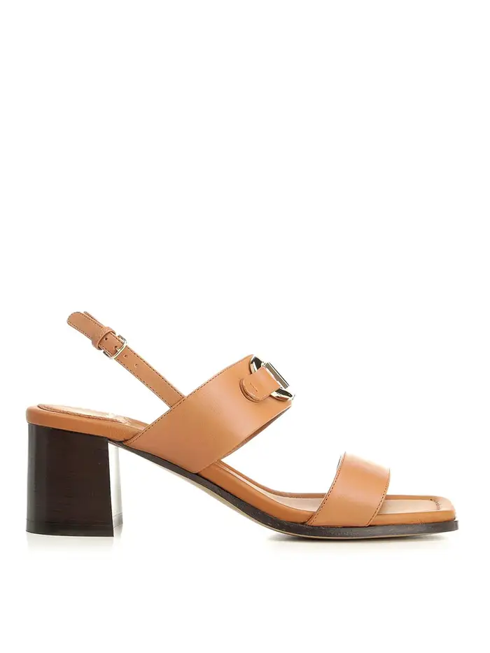 Salvatore Ferragamo Sandalo Gancini Ornamento Marrone