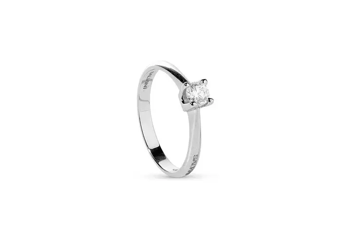 SALVINI Anello In Oro Bianco Con Diamante Taglio Rotondo 0 25Ct
