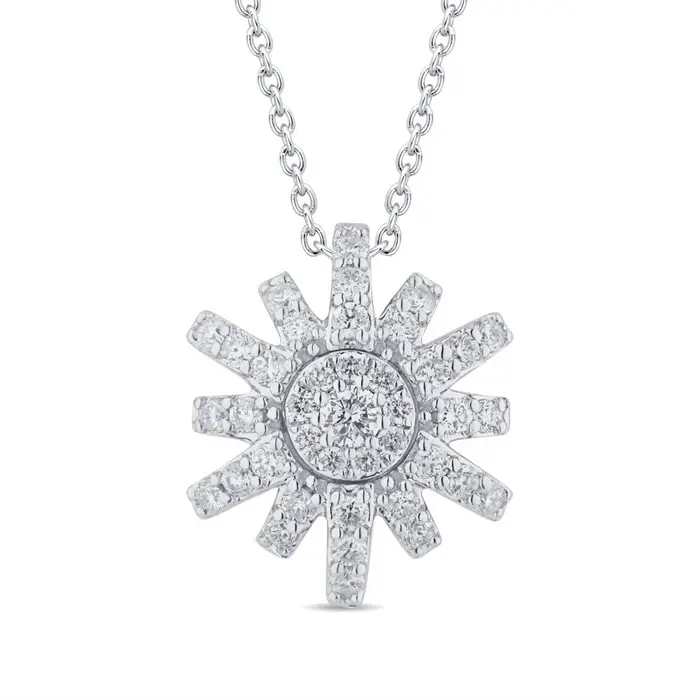 SALVINI Collana In Oro Bianco Con Diamante - Sole