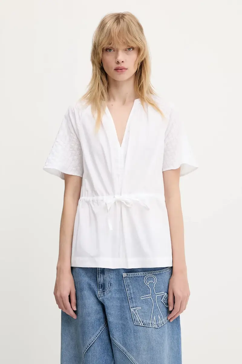 Samsoe Samsoe camicetta in cotone Satoma Bianco