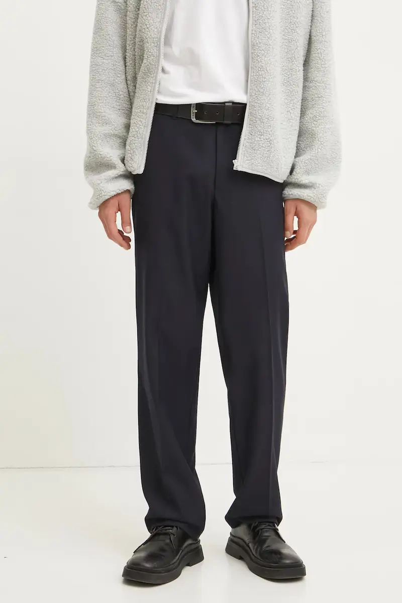 Samsoe Samsoe pantaloni in lana colore blu navy M24400079