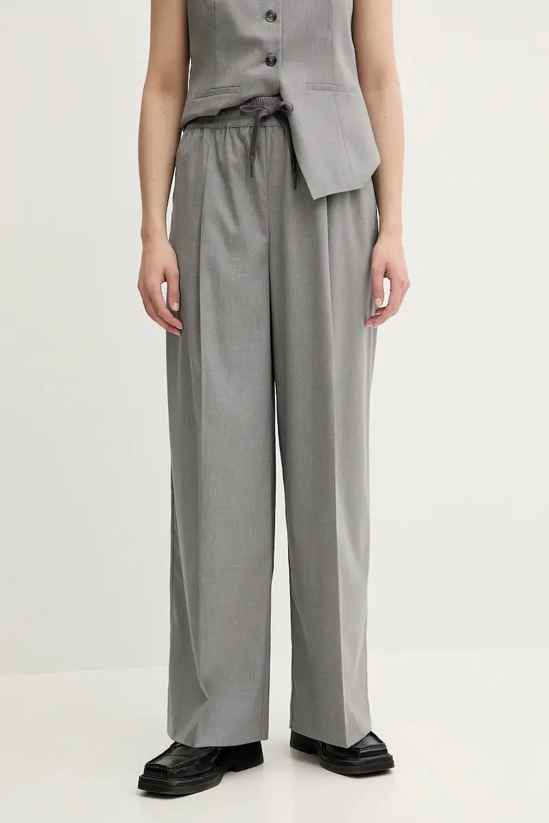 Samsoe Samsoe pantaloni SARILA donna colore grigio F25200049