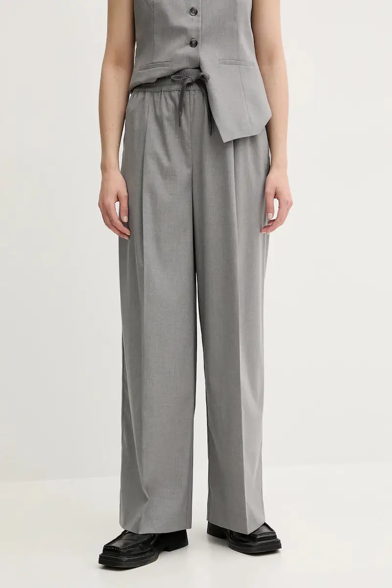 Samsoe Samsoe pantaloni SARILA donna colore grigio F25200049