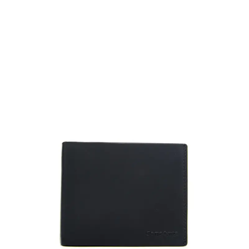 Samsonite portafoglio a libro da uomo in vera pelle con logo lettering in rilievo blu