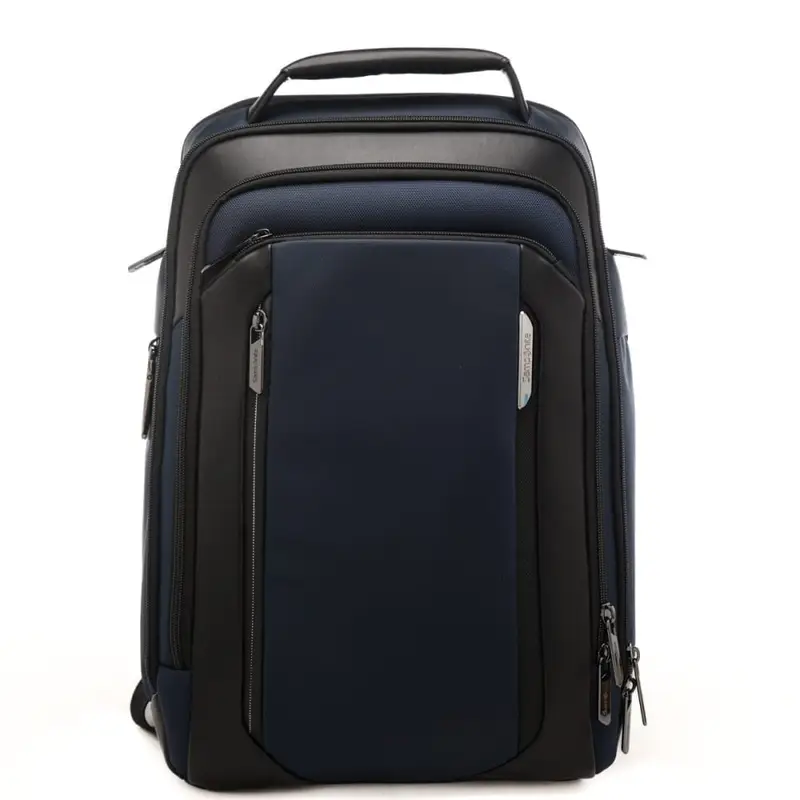 Samsonite zaino da uomo in materiale idrorepellente con spallacci ergonomici blu