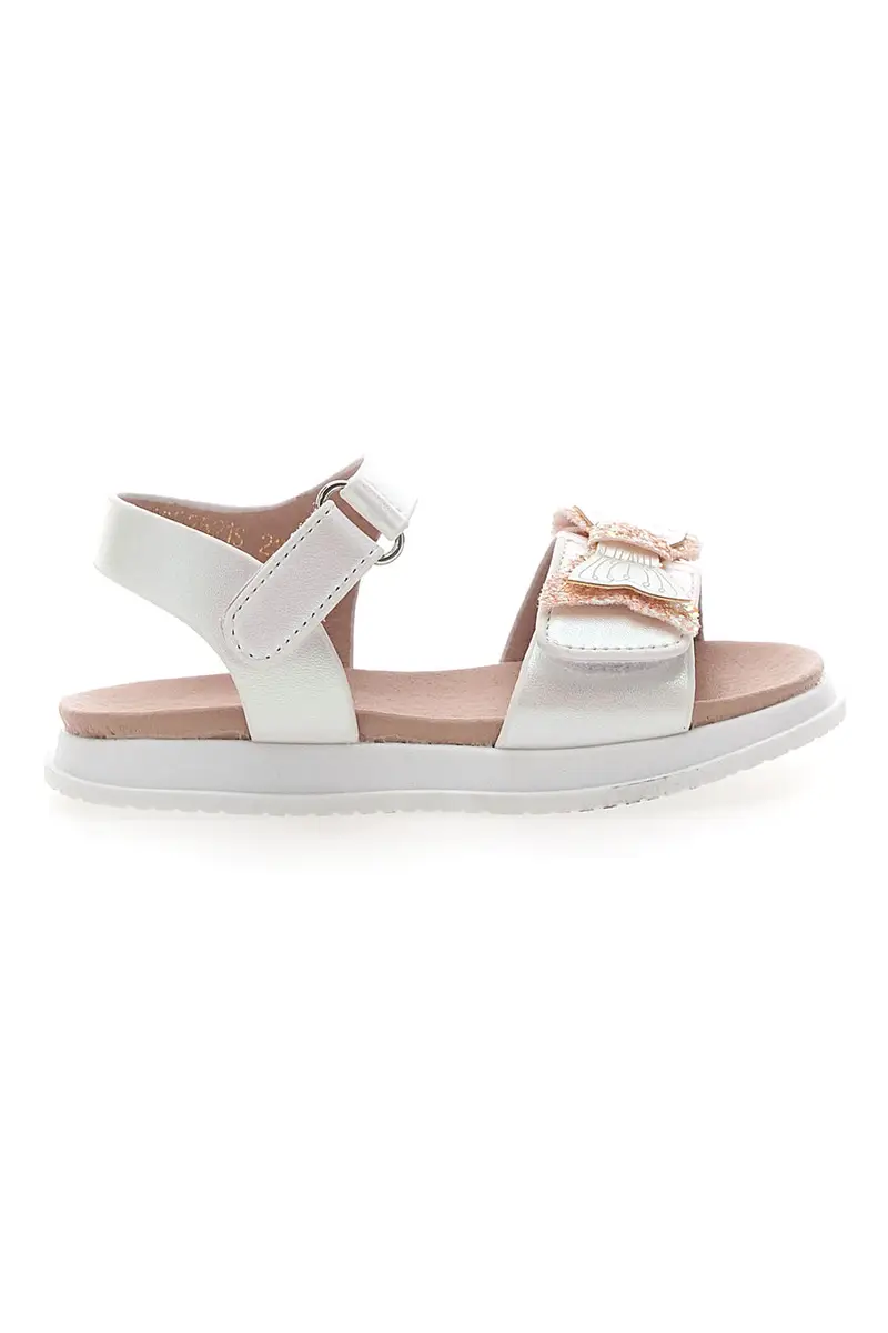 PITT KIDS Sandali bianchi con fiocco glitter 39G2521S