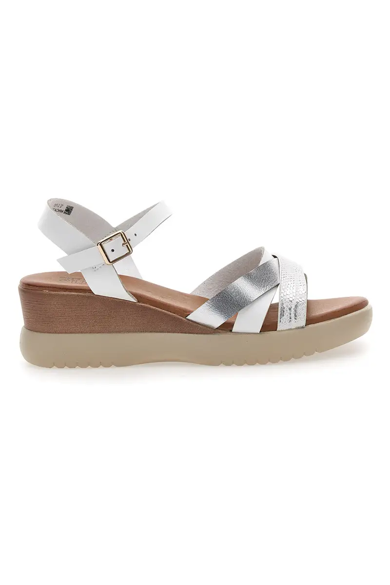 Sandali con zeppa bassa e fasce Bianchi incrociati PITTARELLO SUN FW10172