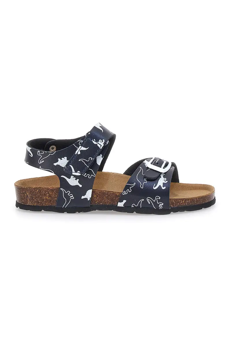 PITT KIDS Sandali Navy Con Strappi In Velcro Plantare In Pelle 45289