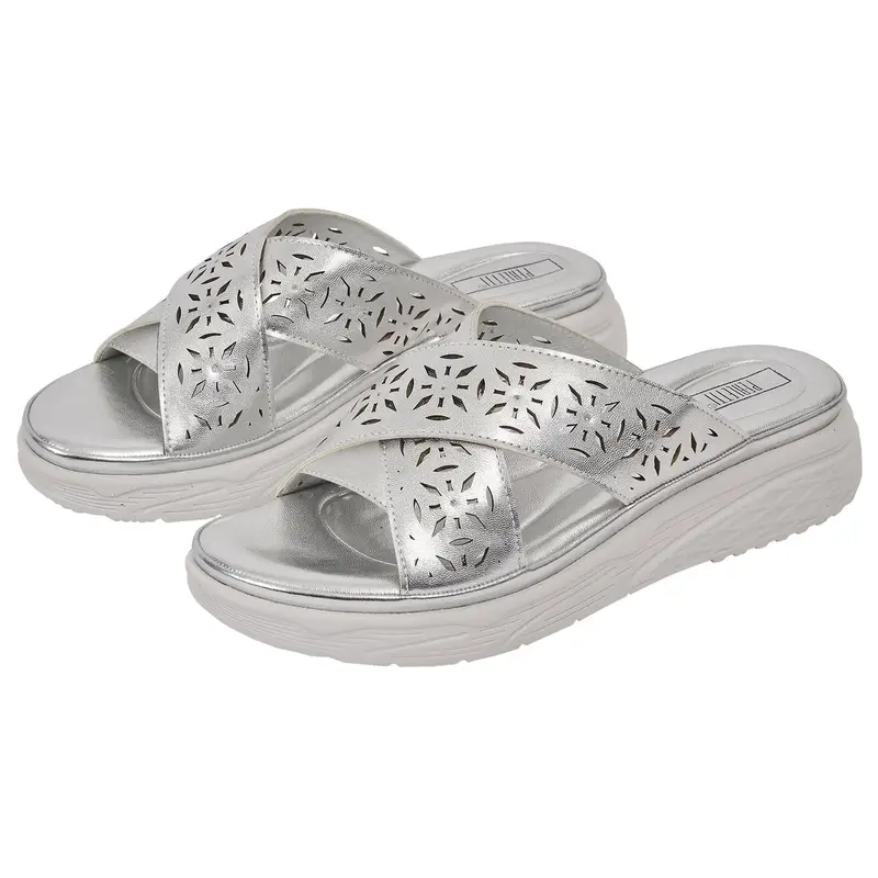 Perletti Sandalo con Fascia Incrociata Argento