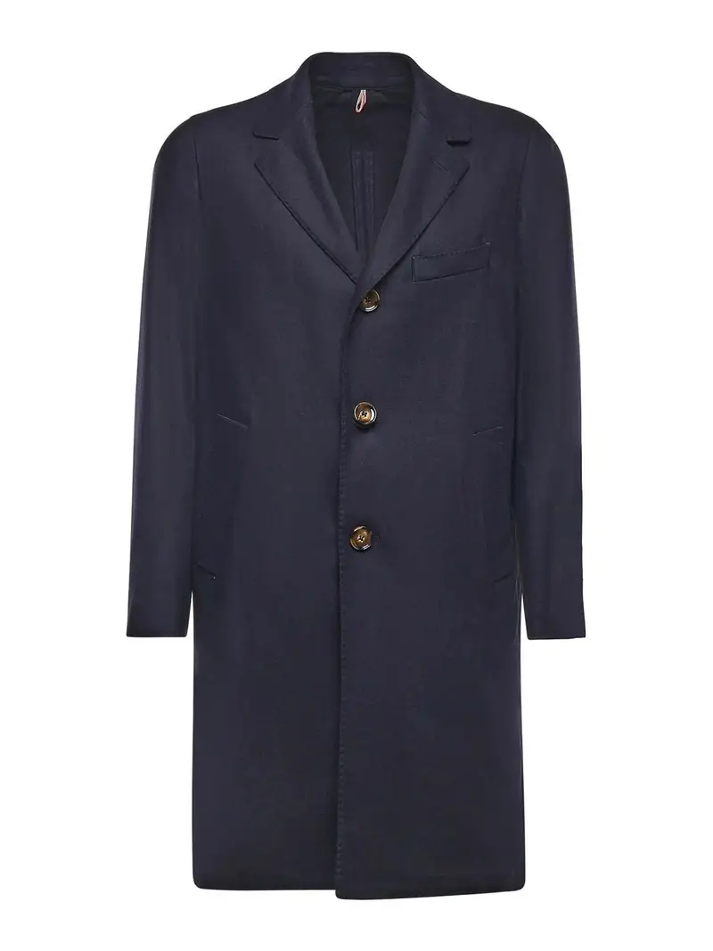 Santaniello Cappotto monopetto in misto lana Blu