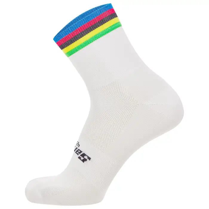 Santini Calze ciclismo UCI WORLD CHAMPION 2026 Bianco