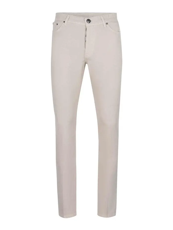 Jeans Fatti Di Denim Beige