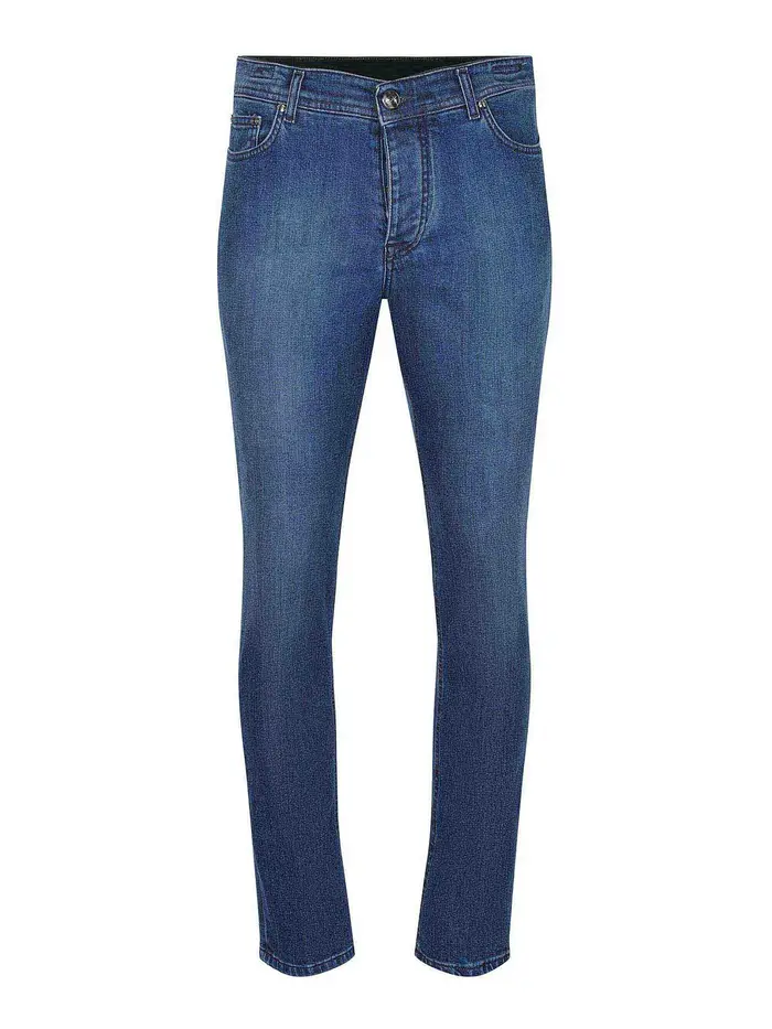 Jeans Fatti Di Denim Blu